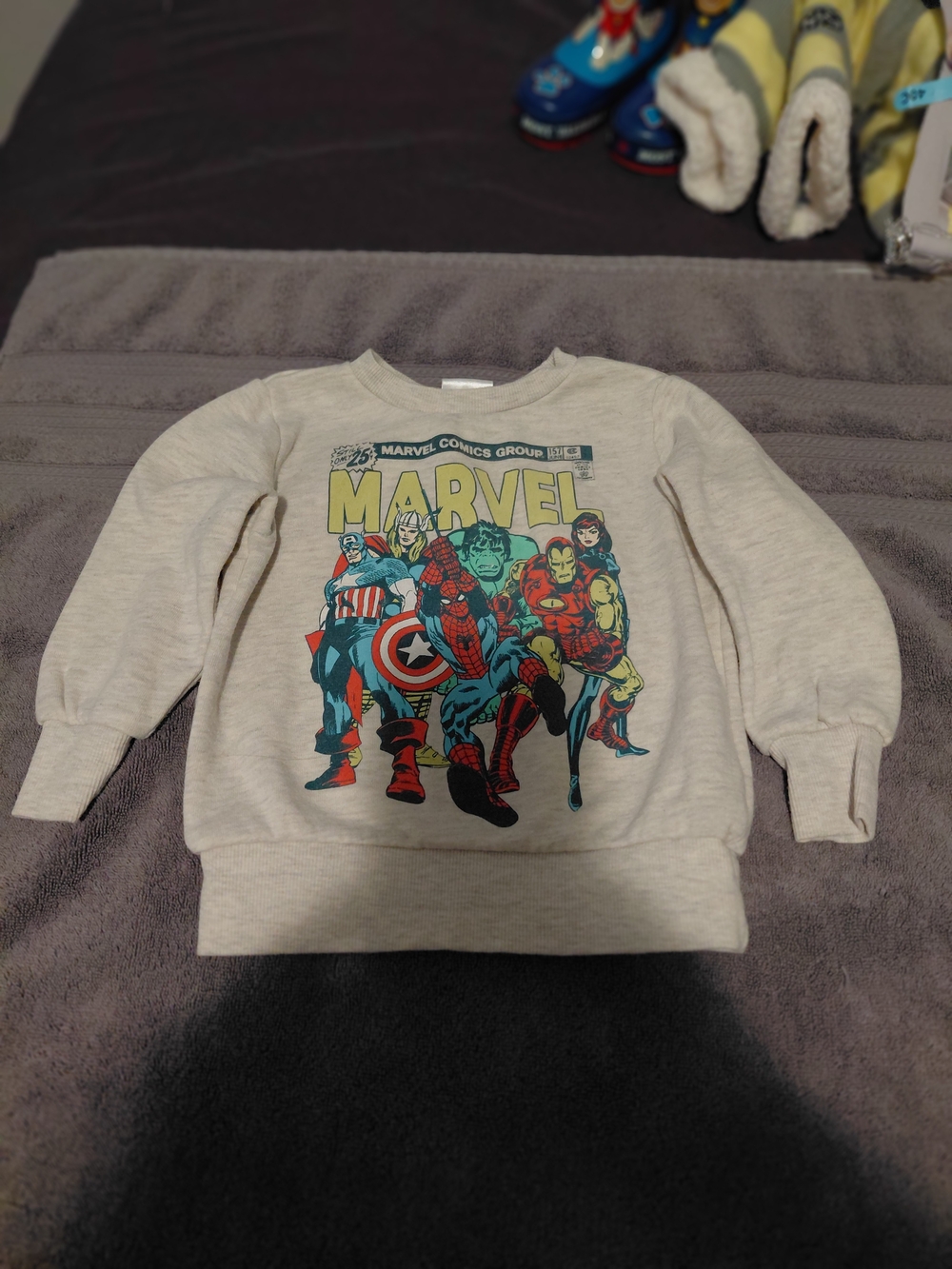 Marvel Kids Cream Sweatshirt with Classic Superhero Print